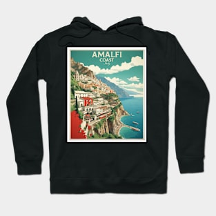 Amalfi Coast Italy Vintage Tourism Travel Poster Hoodie